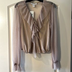 ✨BRAND NWT🏷️CURVY GIRL by ASHLEY STEWART✨ MESH TAN TOP🤩 WMS 1X